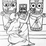Jagannath Subhadra Mahaprabhu Chaitanya Balarama sketch template