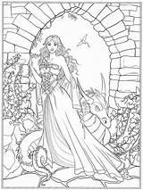 Coloring Pages Fantasy Dark Book Gothic Adult Selina Fenech Dragon Fairy Chibi Printable Colouring Books Print Volume sketch template