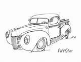 Coloring Chevy Pages Truck Ford Old Pickup Vintage Classic Trucks 1940 Silverado Drawing Printable Instant Mustang F150 Gt Camaro Cars sketch template