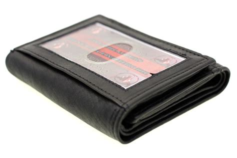 men trifold wallet id   bill sections  id  card slots leather