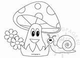 Snail Mushroom Coloring Pages Happy Beautiful Gary Cute Reddit Email Twitter Getcolorings Coloringpage Eu sketch template