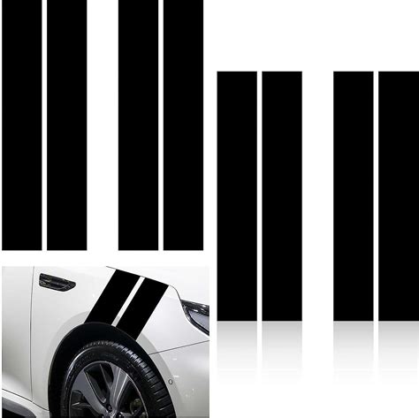 buy racing stripes  pieces car stripe decals black car stripes racing stripe decals  cars