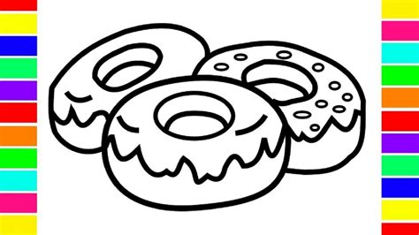 donut coloring page donut coloring page  kids   draw colorful