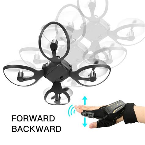 rc mini drone foldable arm glove gesture sensing control helicopter  key return gesture roll