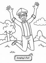 Blippi Jumping Printables Draw sketch template