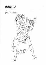 Greek Apollo God Pages Coloring Gods Mythology Götter Malvorlagen Griechische Circle Unit Da Colorare Study Drew Quiver Arrows Sun Hermes sketch template
