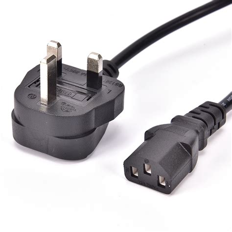 pin uk european power supply lead cord uk plug iec  power cable wires   ac adapters