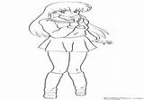 School Girl Coloring Anime Pages Getcolorings Getdrawings sketch template
