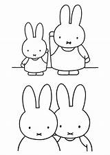 Miffy Coloring Pages Coloring4free Cartoons Printable Nijntje Coloringpages1001 sketch template