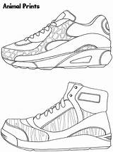 Coloring Sneaker Pages Designs Shoes Book Publications Dover Sheets Adult Sheet Popular Getdrawings sketch template