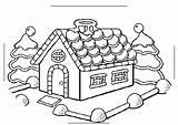 Coloring House Pages Gingerbread Printable Christmas Ginger Popular sketch template