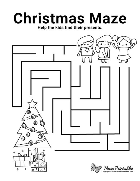 printable christmas maze