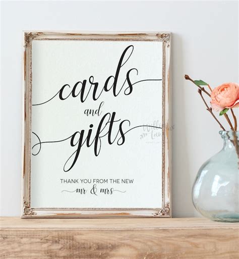 cards  gifts sign template gifts table sign   etsy