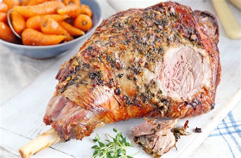 roast leg  lamb  thyme lamb recipes tesco real food