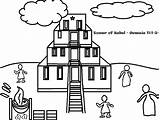 Tower Babel Coloring Pages Kids Genesis Popular sketch template