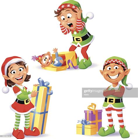 christmas elves 3 high res vector graphic getty images