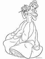 Coloring Belle Princess Pages Disney Sheets Clipart Rose Cinderella Little Print Cute sketch template