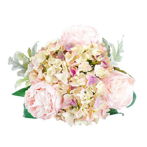 penny peony hydrangea bouquet light pink 33cmh