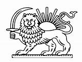Lion Persian Ancient Sun Symbol Symbols Comprises Represents Two Seleccionar Tablero sketch template