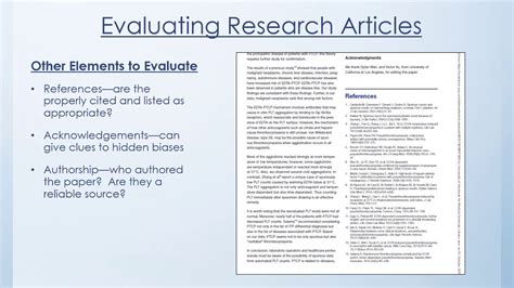 lecture  evaluating research articles youtube