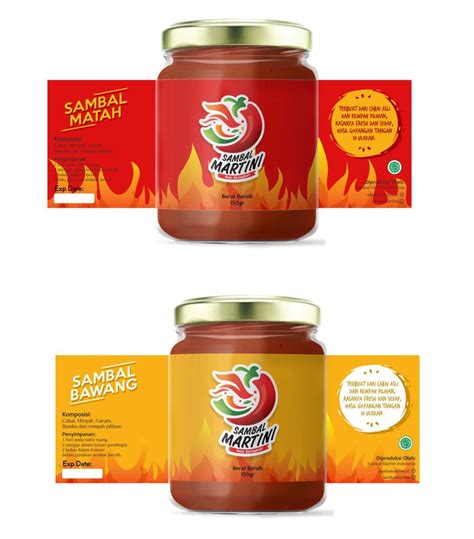 Sribu Label Design Desain Label Sambal Martini Food Packaging