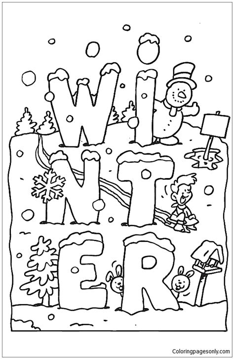 winter season coloring page