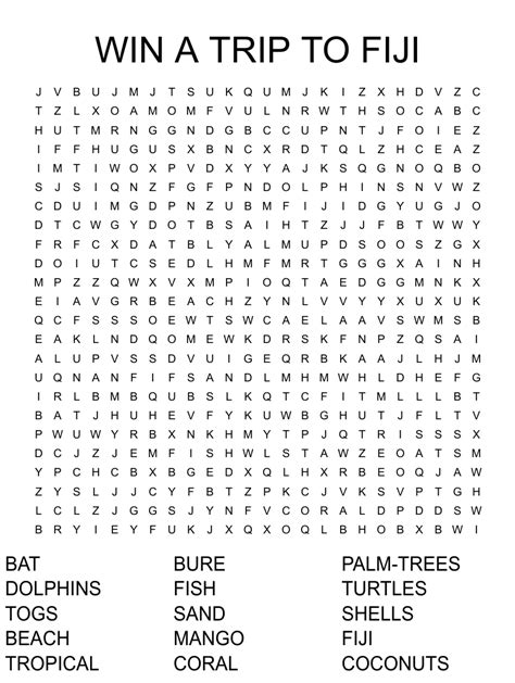 win  trip  fiji word search wordmint