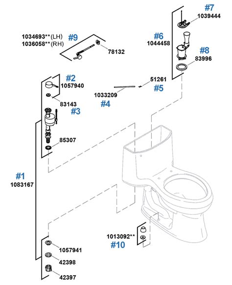 cimarron toilet replacement parts  kohler