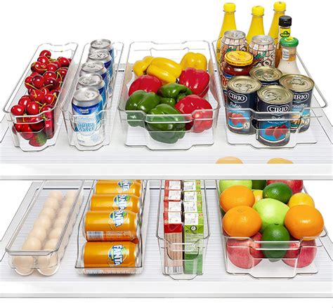 home kitchen dining bar fridge storage tray clear plastic organizer fruit veg rack box holder