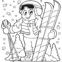girl skiing coloring pages surfnetkids