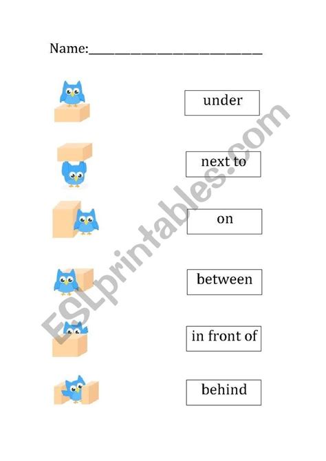easy preposition matching esl worksheet  raudaa english lessons