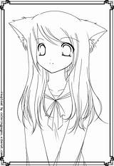 Pages Coloring Cat Girl Getcolorings sketch template