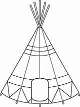 Teepee Tent Drawing Tipi Clipart Coloring Pages Outline Tepee Clip Tee Pee Indian Native American Thanksgiving Template Teepees Drawings Cricut sketch template