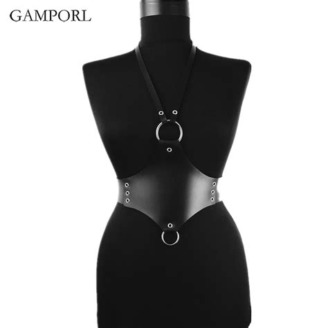 gamporl women erotic belt pu leather waist band harness pastel goth