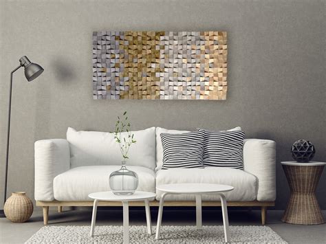 textured wood wall art mosaic wall hanging  wood wall art wood