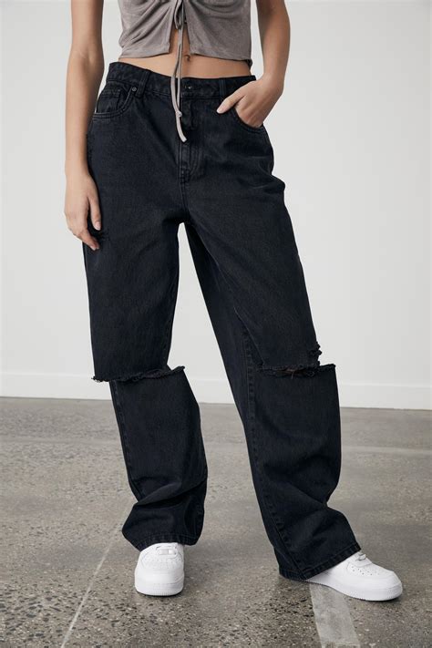 high rise baggy jean thrift black distressed factorie jeans superbalistcom