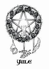 Pagan Yule Printable Solstice Wiccan Witch Samhain Midwinter Wicca Colouring Nieuwboer sketch template