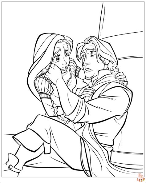 fun   flynn  rapunzel coloring pages  kids