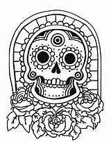 Coloring Skull Sugar Pages Tiki Mask Printable Drawing Print Dead Color Popular Getdrawings Colouring Choose Board Coloringhome Comments sketch template