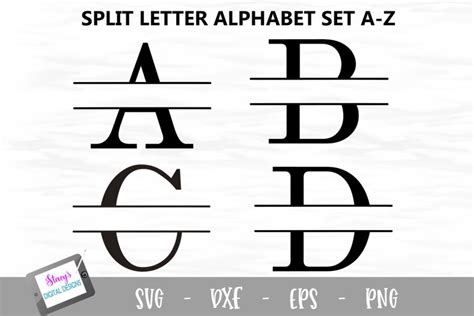 split letter monogram set