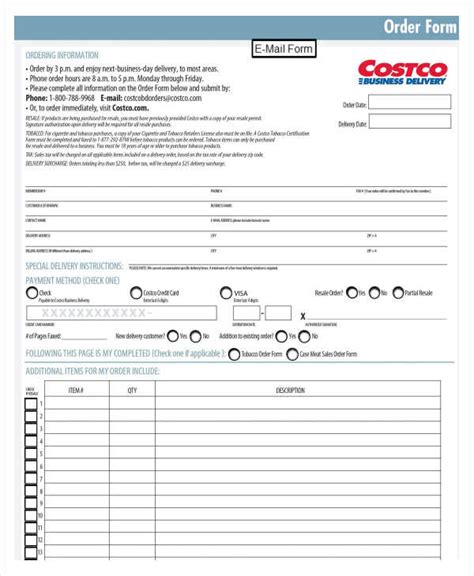 business order forms   ms word excel