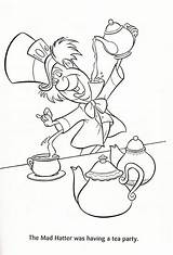 Tea Coloring Party Mad Hatter Pages Alice Wonderland Boston Drawing Hatters Having Disney Cartoon Color Drawings Colorluna Printable Fancy Getcolorings sketch template