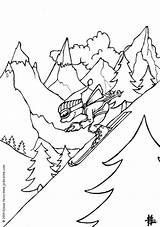 Coloring Skiing Printable Pages sketch template