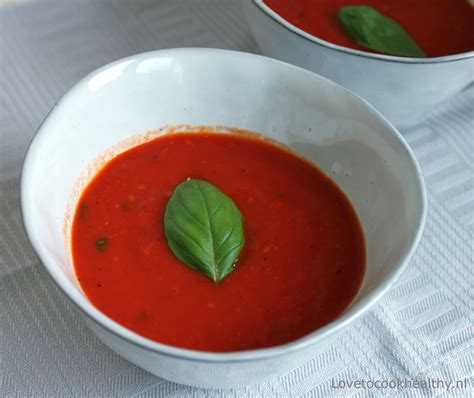 tomatensoep met geroosterde paprika love  cook healthy