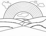 Coloring Rainbow Print Pages Hills Library Clipart sketch template