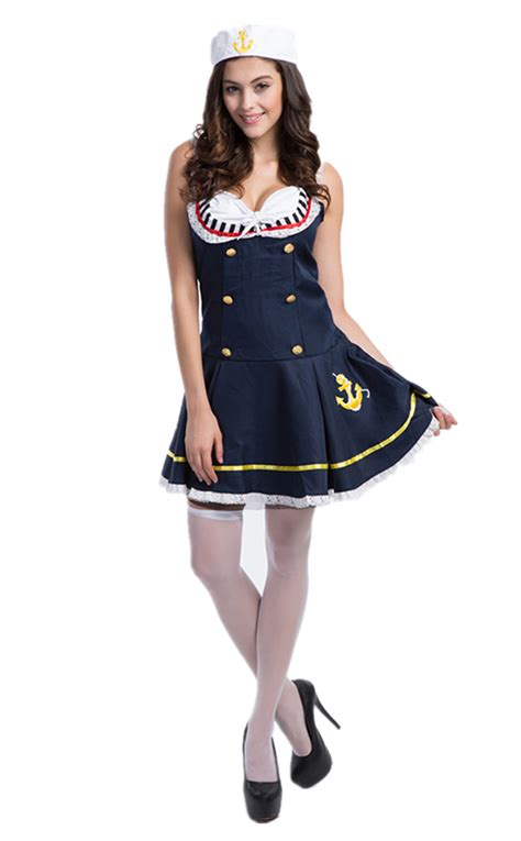 ladies sexy sailor girl pinup navy uniforms halloween costume