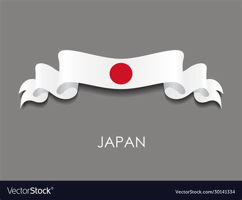 japanese flag wavy ribbon background royalty free vector