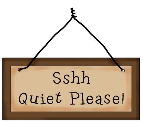 shhh quiet  sign clipart