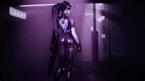 Game Sensuality Sensual Sexy Woman Girl Art Widowmaker Overwatch Back