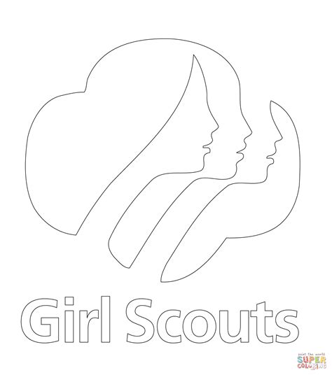 girl scouts logo coloring page  printable coloring pages